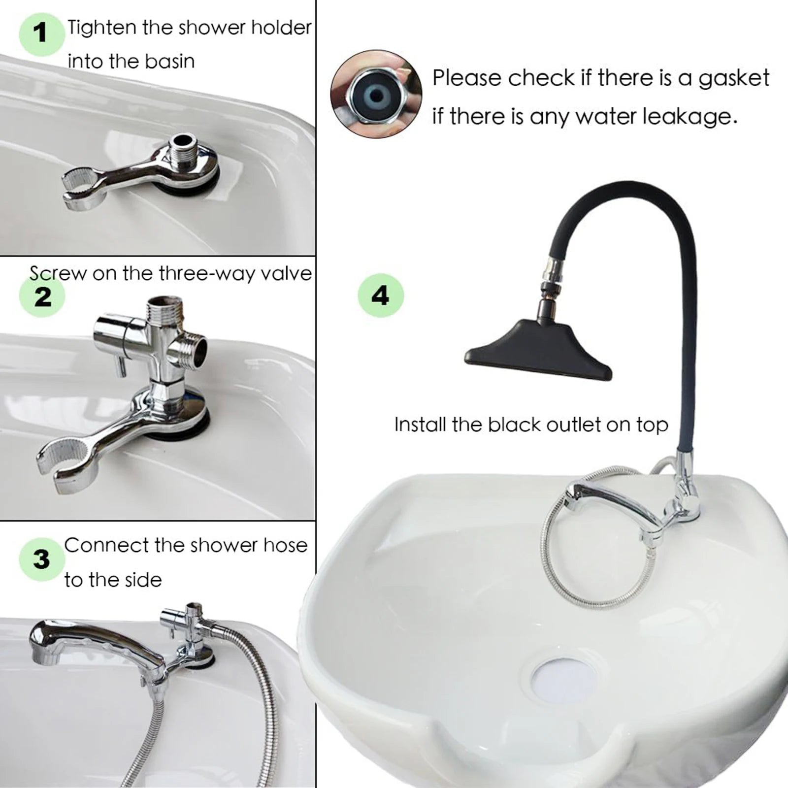 Shampoo Sink Shower Head Hair Spa Waterfall Shower Water Circulation Head Equipment for Shampoo Sink for Women Beauty Salon Oasis Select