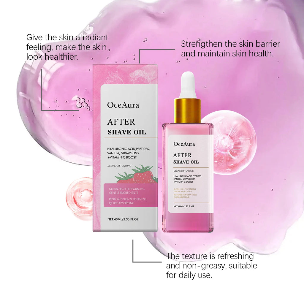 40ML Strawberry After-shaving Essence Oil Deep Moisturizing Non-greasy Smoothing Relief Discomfort Skin Protection Daily Care Oasis Select