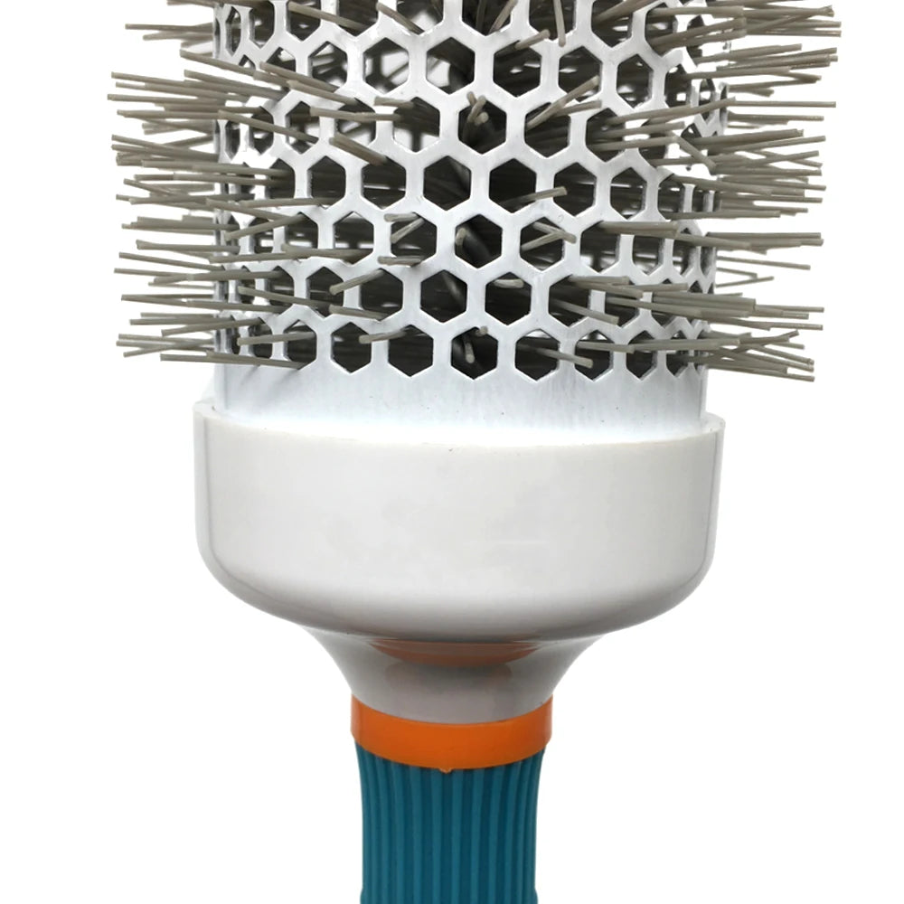 Professional Salon Hair Brush & Comb Set - Round Curly Hair Styling Tool with Rollers, Blue Oasis Select
