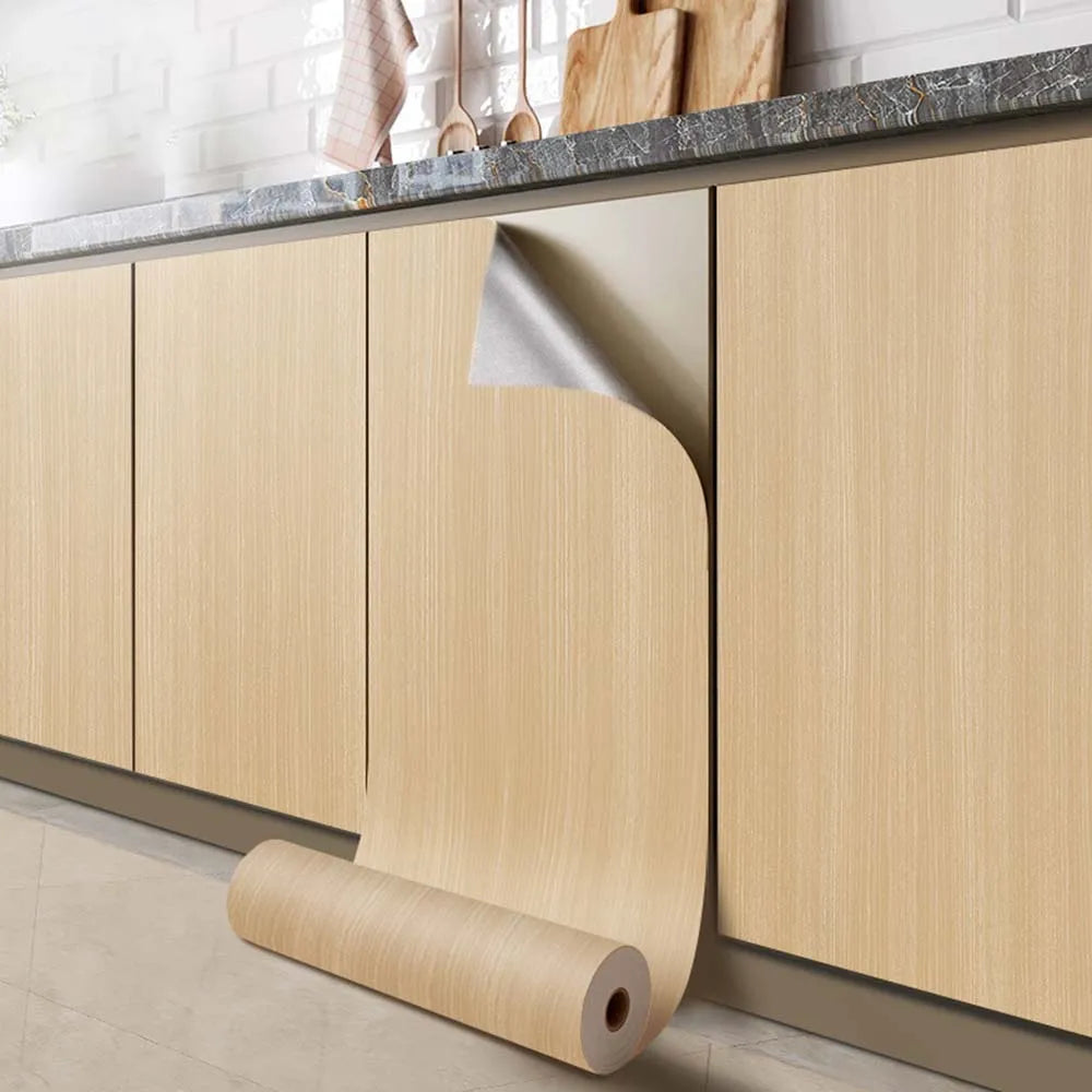 Wood Grain Peel & Stick Wall Film – Waterproof Cabinet Sticker