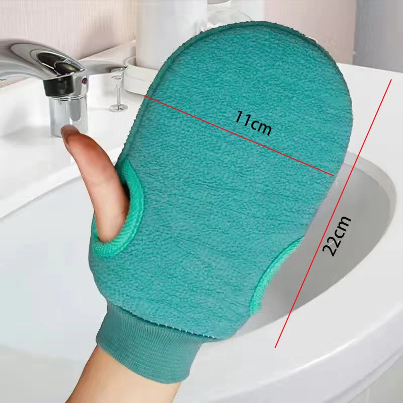 2pcs/6pcs/12pcs Reversible Exfoliating Shower Gloves, Body Scrub Gloves, ,Cleansing Tools Bath Towel Bath Products Back Scrub Oasis Select Green 2pcs style B