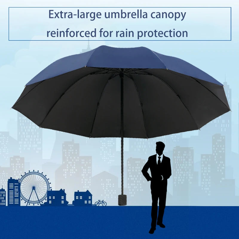 Extra-Large Folding Umbrella Suitable For Sunny And Rainy Day 130cm Windproof And Waterproof Providing Comprehensive Protection. Oasis Select