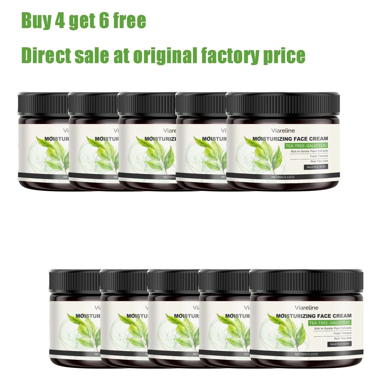 60G Salicylic Acid Facial Cream Gentle Moisturizing Refines Pores Brightening Improve Roughness Smoothing Non-greasy Face Lotion Oasis Select 10 pcs United States