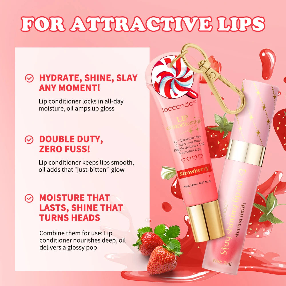 ibcccndc Tinted Lip Oil & Conditioner Duo | Glossy Plumper Set Tinted Lip Oil Set Oasis Select