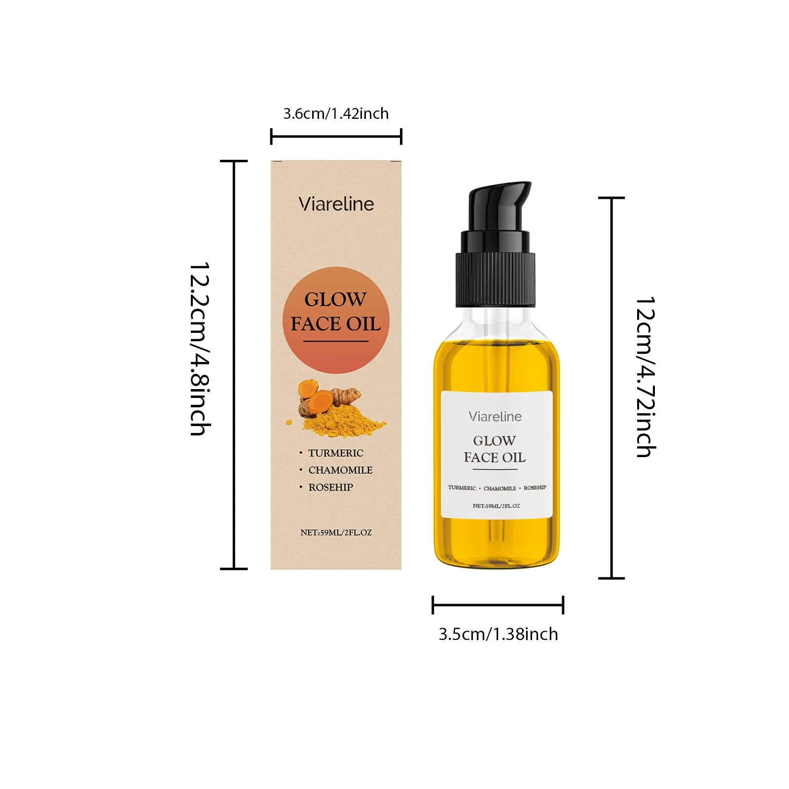 59ML Glowing Face Oil Gentle Moisturizing Improve Skin Texture Enhance Elasticity Nourishing Reduce Dullness Facial Serum Oasis Select