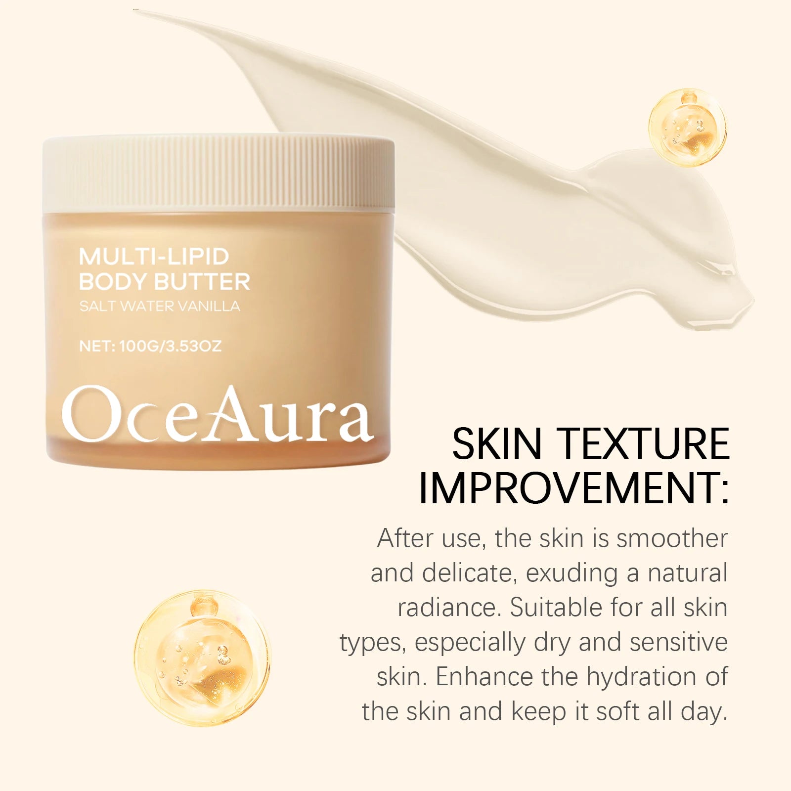 100G Vanilla Body Lotion Gentle Moisturizing Enhance Skin Elasticity Improve Smoothness Non-greasy Enhance Gloss Body Lotion Oasis Select