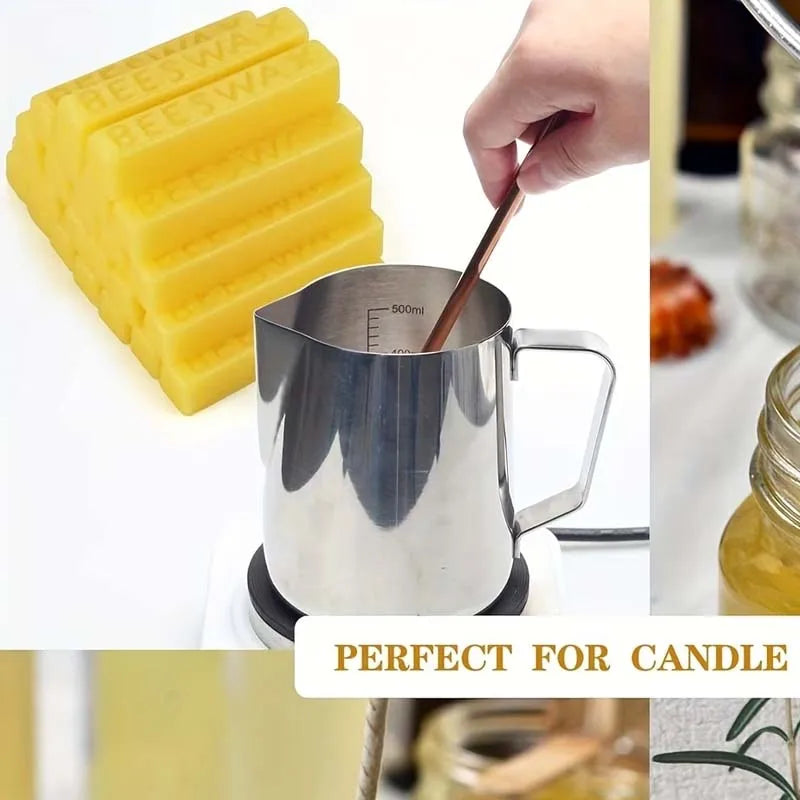 Yellow beeswax stick, natural beeswax block beeswax pure stick wax, used for candle making, furniture polishing, DIY crafts Oasis Select