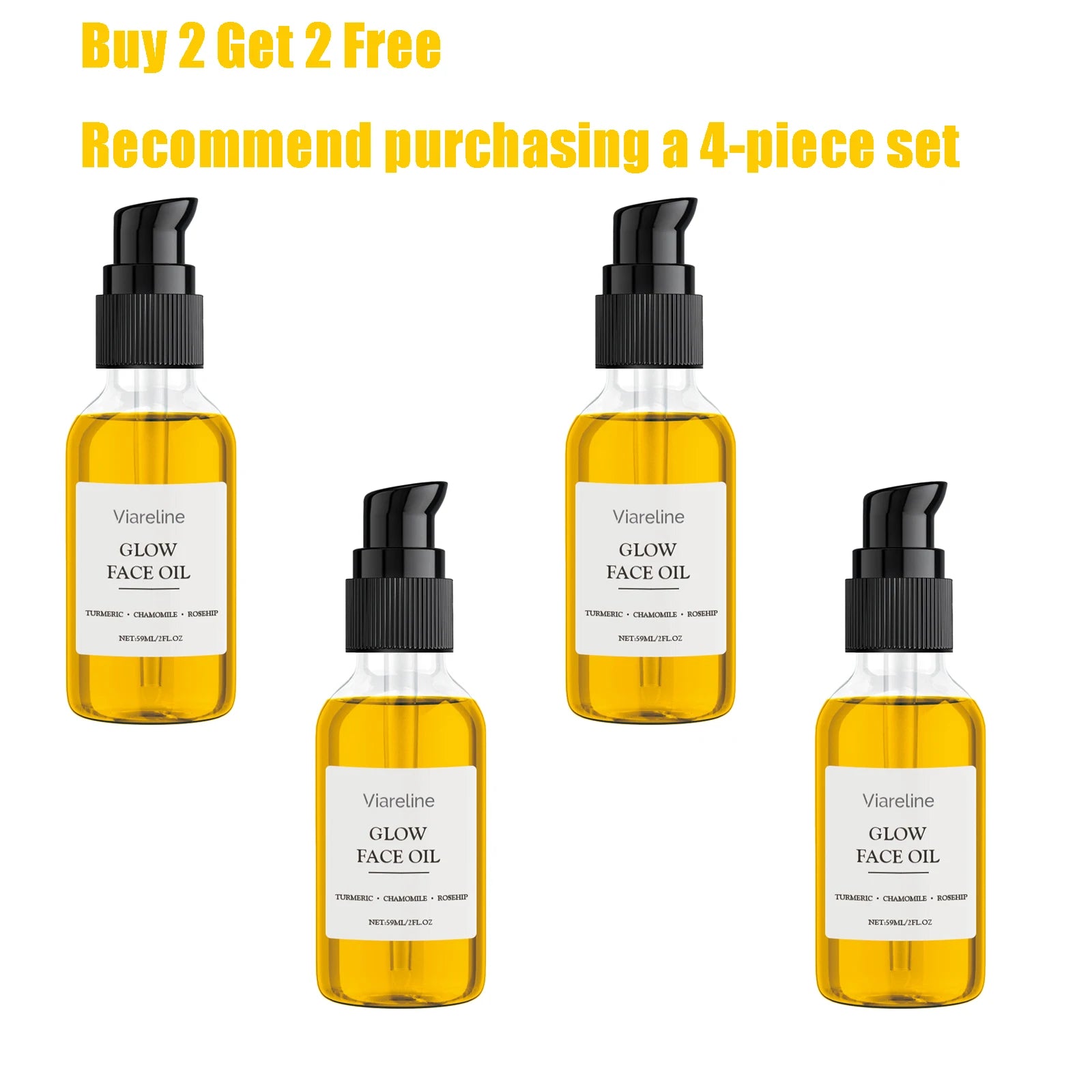 59ML Glowing Face Oil Gentle Moisturizing Improve Skin Texture Enhance Elasticity Nourishing Reduce Dullness Facial Serum Oasis Select 4 pcs United States