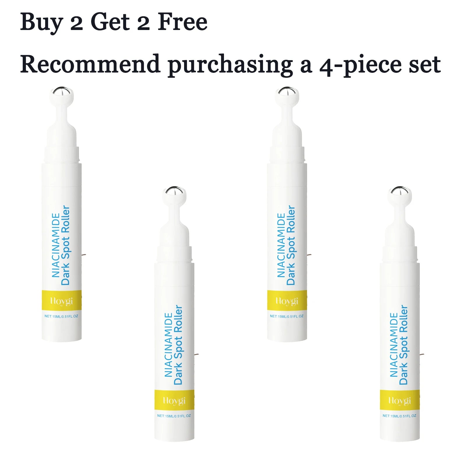 15ML Niacinamide Face Serum Roller Deep Moisturizing Improve Skin Texture Smoothing Quick Absorbed Nourishing Glowing Non-sticky Facial Serum Oasis Select 4 pcs United States