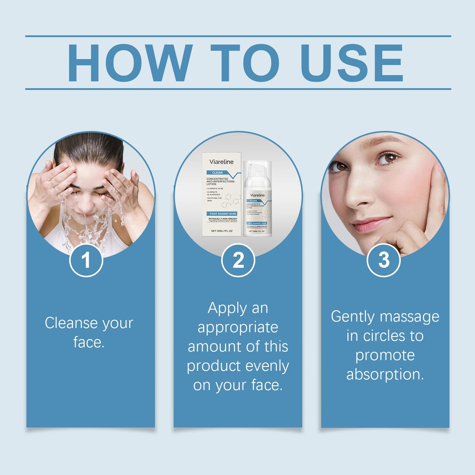 Viareline Salicylic Acid Acne Lotion – Clear Blackheads 30ml Acne Care Lotion Oasis Select