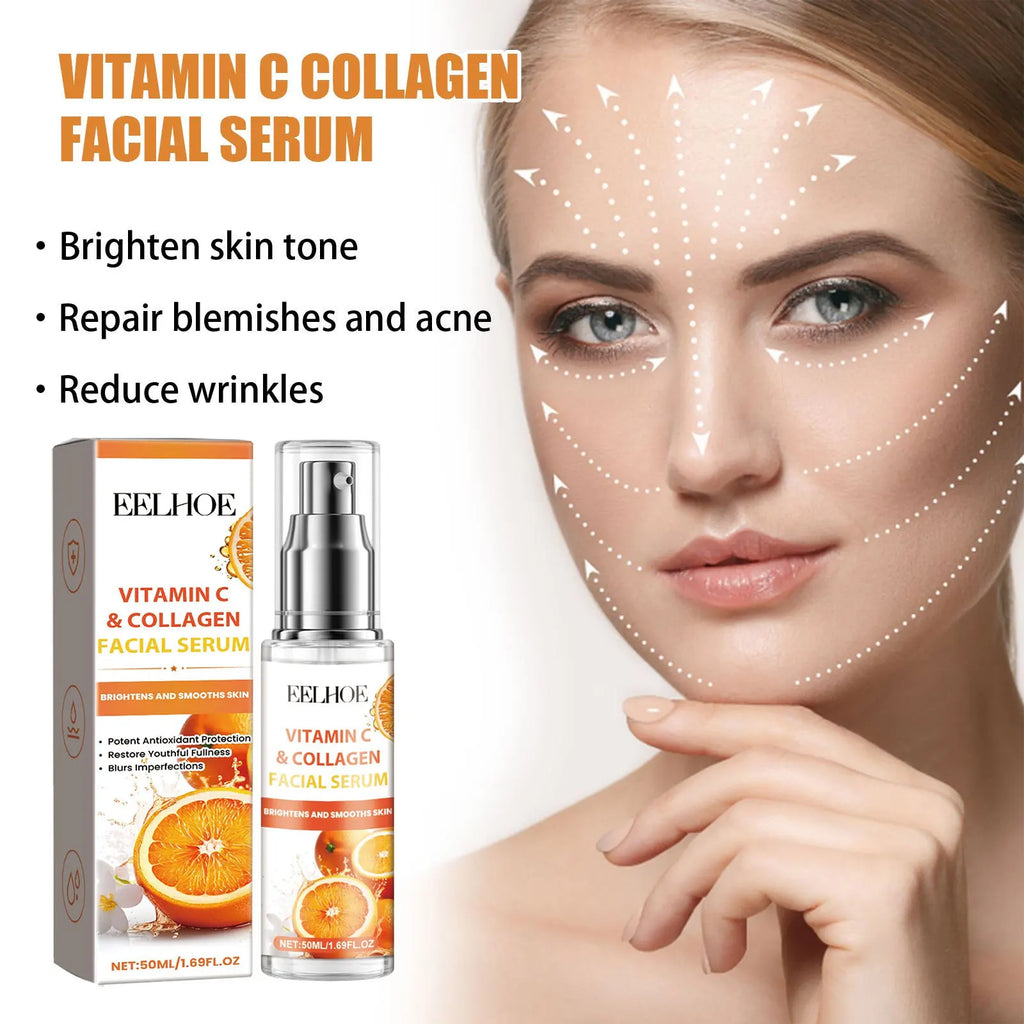 Vitamin C Facial Essence Shrinking Pores Oil Control Firming Skin Moisturizing Improving Puffiness Skin Care Collagen Face Serum Oasis Select