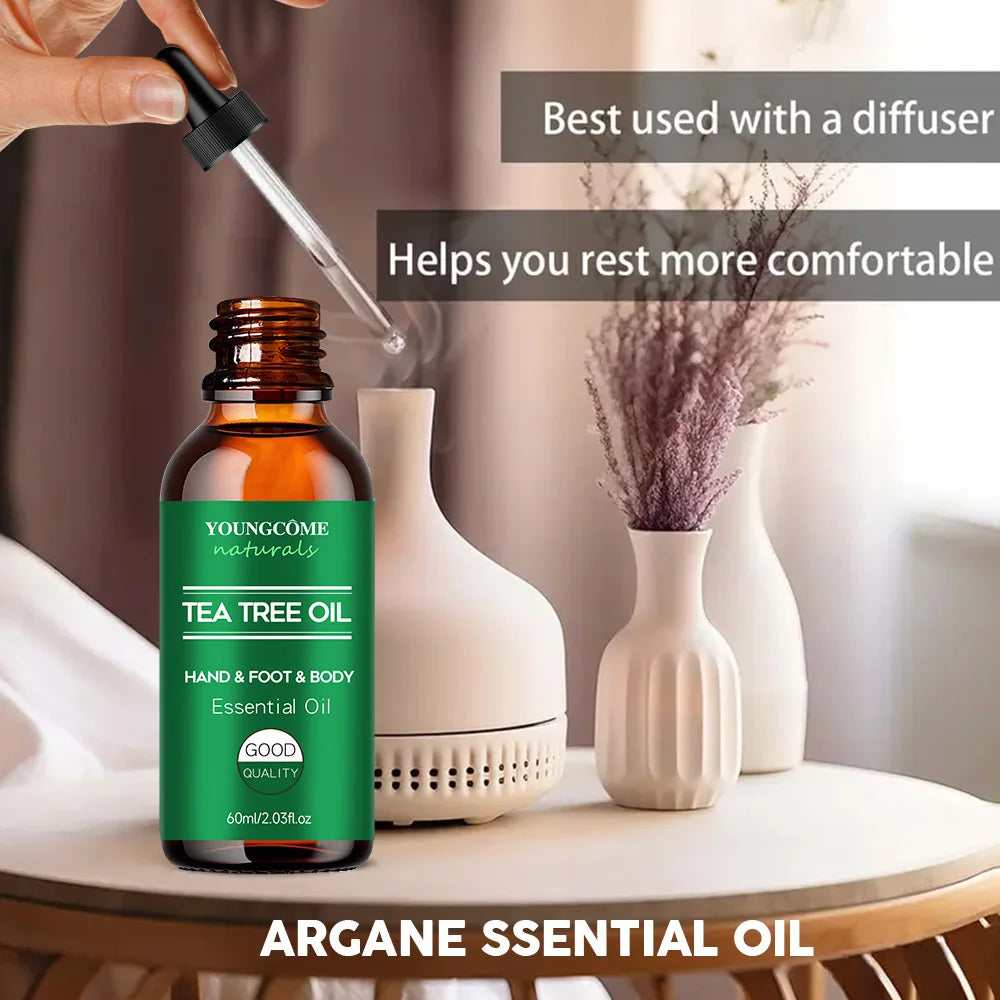 Tea tree essential oil for skin care, massage, shower, diffuser relaxing essential oil for face, body, nails, hair, skin care Oasis Select