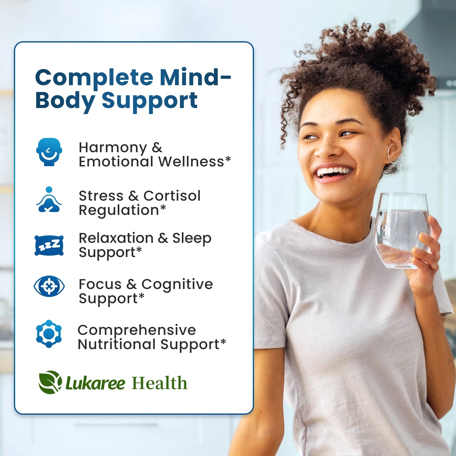 Lukaree Lithium Orotate 8mg Mood & Brain Support with Ashwagandha 200mg, Magnesium, Bacopa, Lion’s Mane for Memory & Focus Oasis Select