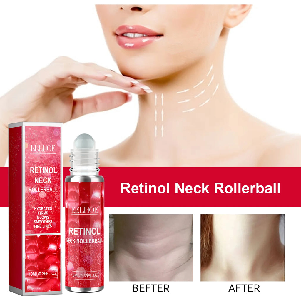10ML Retinol Neck Serum Roller Daily Moisturizing Enhance Firmness Glowing Fade Fine Lines Smoothing Non-greasy Lifting Glowing Neck Care Serum Oasis Select