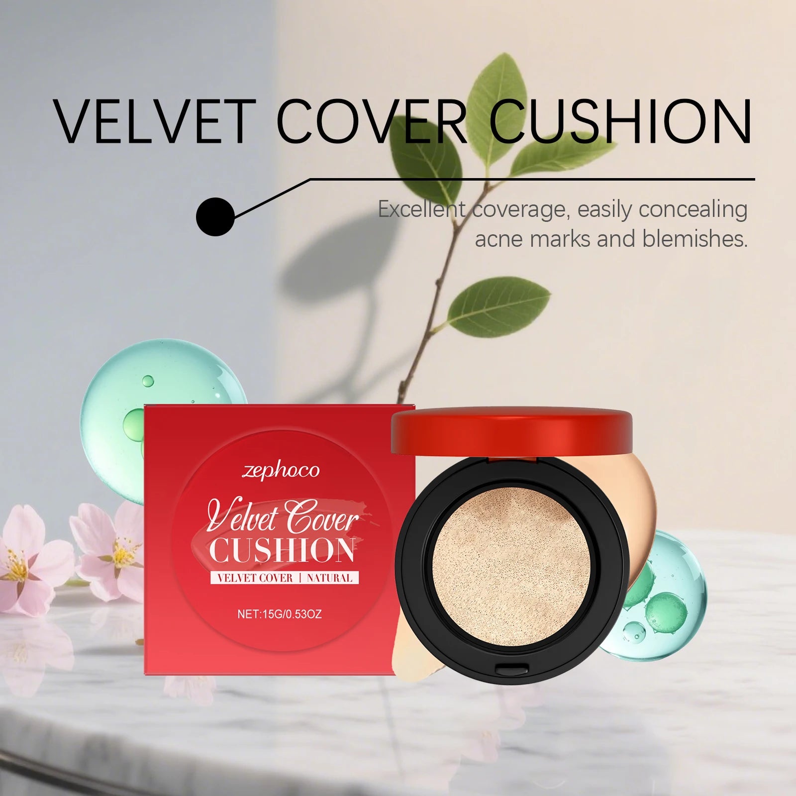 15g Moisturizing Face Foundation Cushion Smoothing High Concealer Oil Control Balance Skin Tone Sweatproof Face Foundation Oasis Select