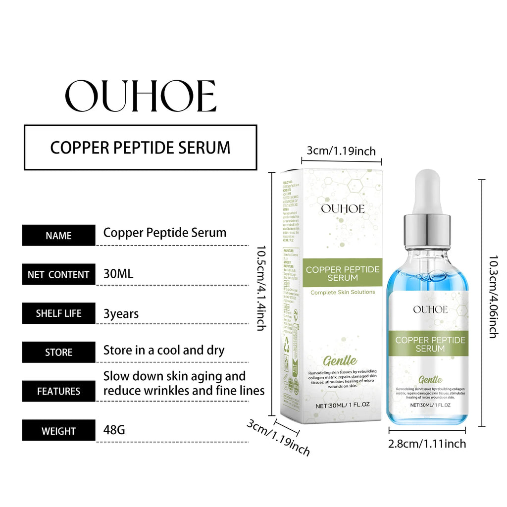 30ML Blue Copper Peptide Face Serum Glowing Moisturizing Improve Skin Texture Tightening Boosts Skin Elasticity Fade Fine Lines Pore Shrink Facial Serum Oasis Select