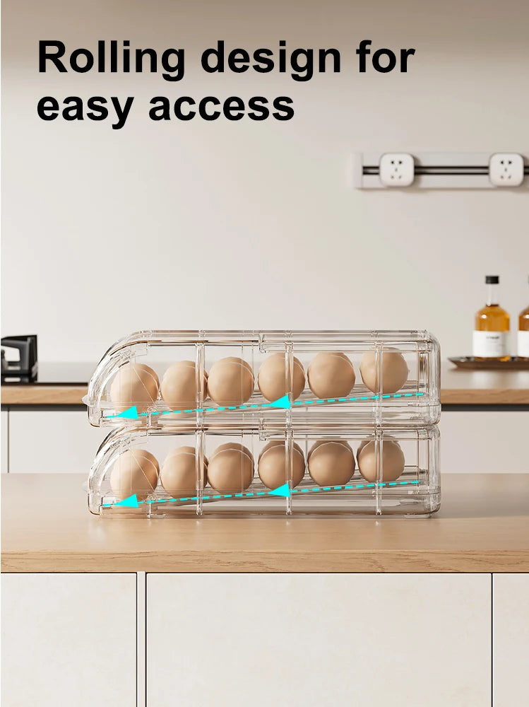 Egg Holder Holds, Egg Container for Refrigerator, Countertop, or Cupboard , Egg Drawer Tray Oasis Select