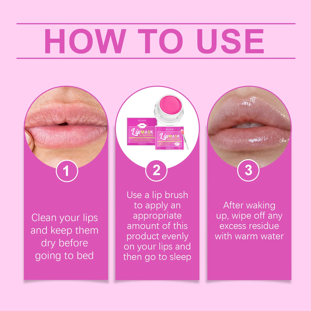30g Pink Lip Sleeping Mask Gentle Cleaning Remove Dead Skin Reduce Dryness Anti-chapping Enhance Gloss Fade Fine Lines Non-sticky Lip Care Mask Oasis Select