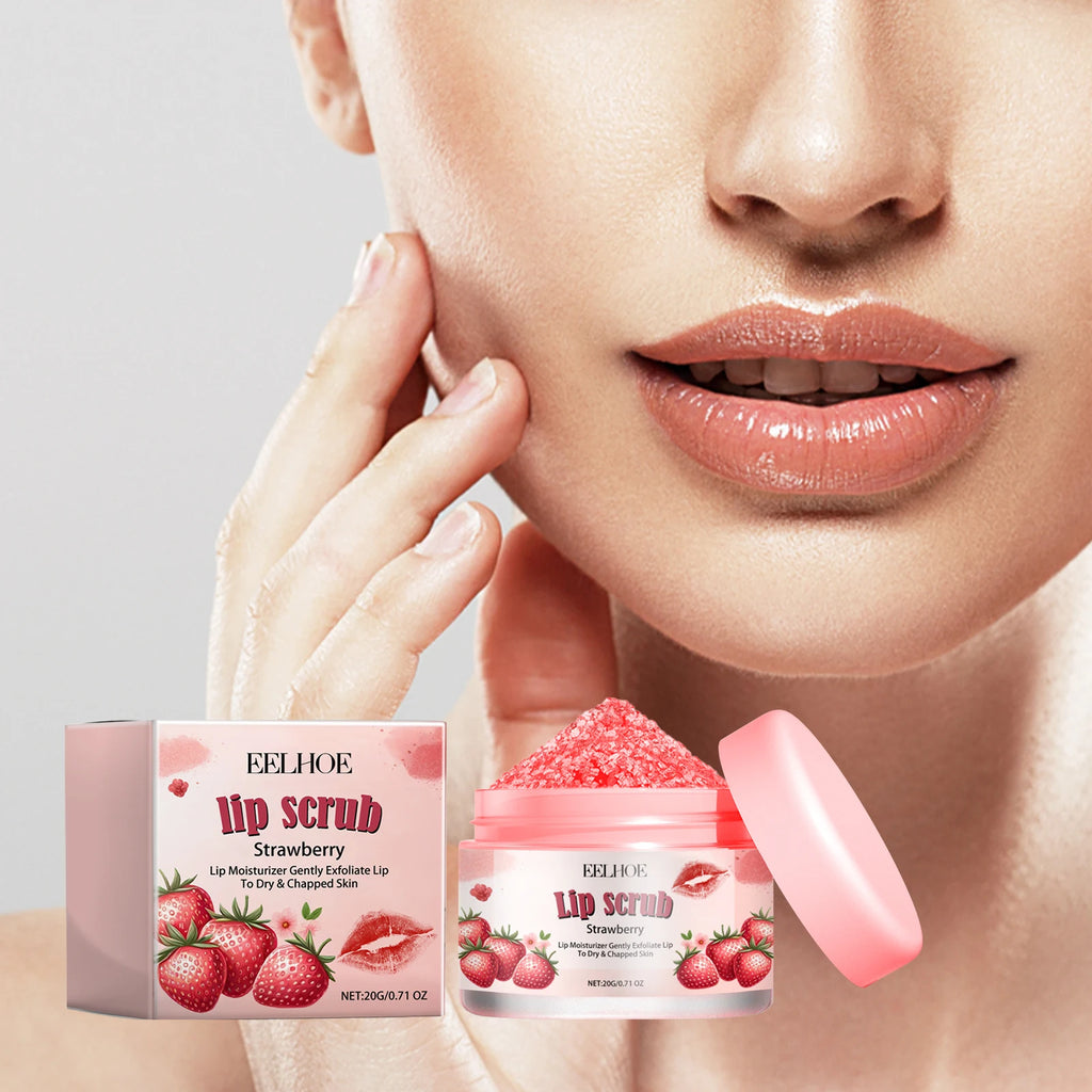 20g Strawberry Lip Scrub Cream Gentle Moisturizing Remove Dead Skin Enhance Smoothness Improve Texture Softening Anti-chapping Lip Exfoliating Cream Oasis Select