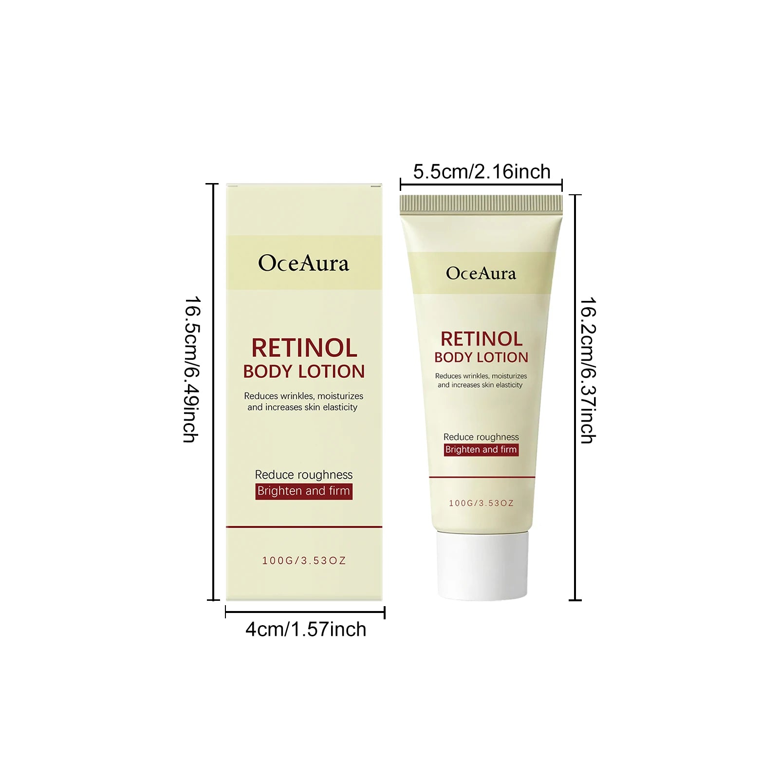 100G Retinol Body Lotion Daily Moisturizing Improve Smoothness Enhance Skin Elasticity Glowing Non-greasy Lightweight Lasting Fragrance Body Cream Oasis Select