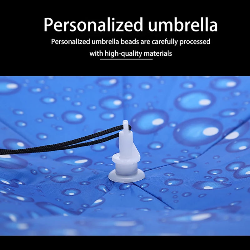 Head-Mounted Umbrella Hat Parasol Summer Rainproof Sunscreen Outdoor Fishing Climbing Umbrella Hat Head-Mounted Hat Oasis Select