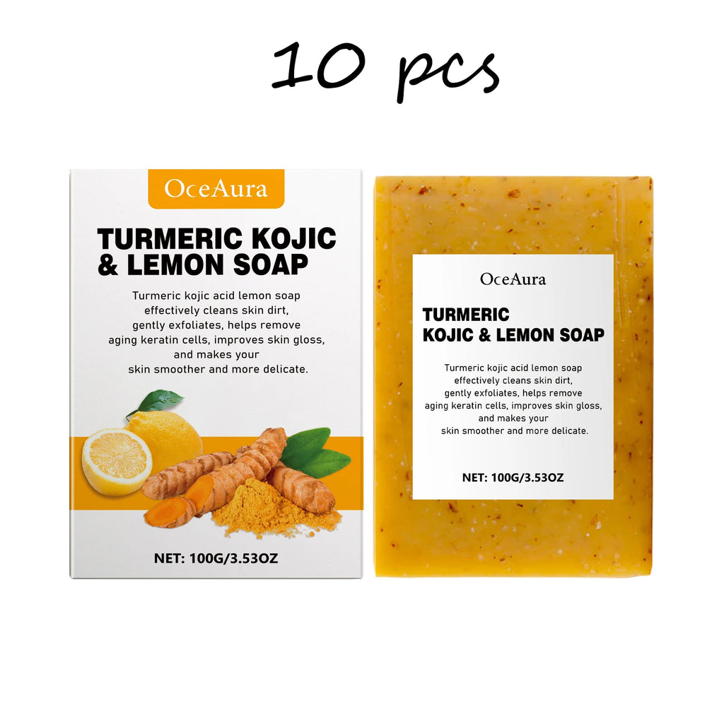 Oceaura Turmeric Lemon Soap Bar for Cleaning Face Body Gentle Cleaning Pores Brightening Skin Tone Smoothing Skin Cleaning Soap Oasis Select buy 4 free 6 United States