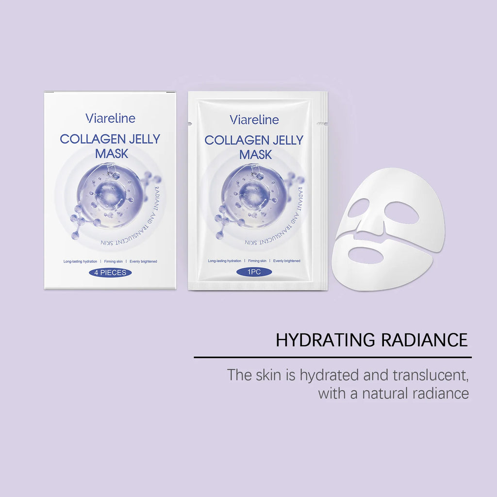 4 PCS Collagen Face Mask Deep Moisturizing & Nourishing Enhance Skin Elasticity Improve Dryness Softening Glow Face Jelly Mask Oasis Select