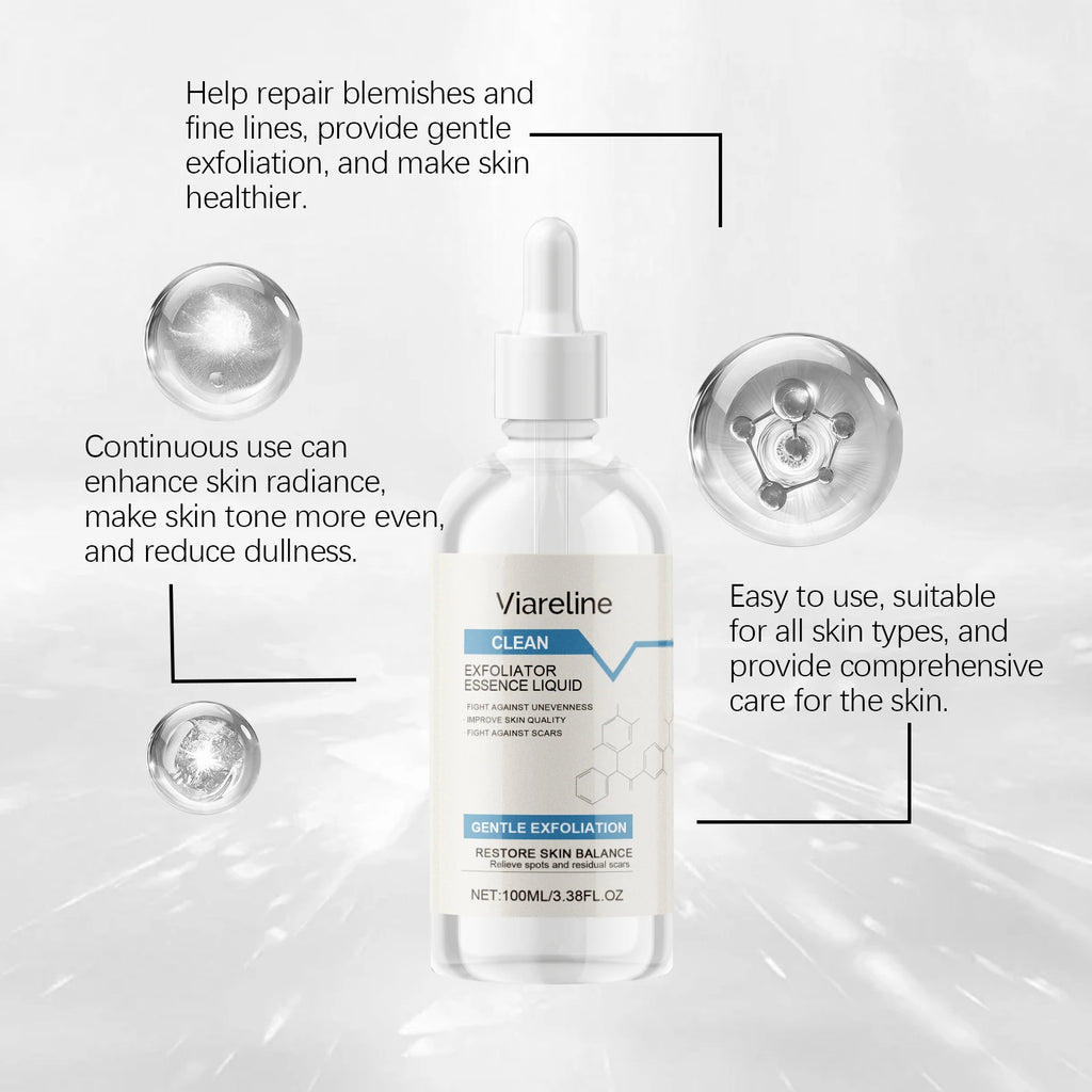Viareline Exfoliating Face Serum Improve Smoothness Glowing Skin Tone Remove Dead Skin Enhance Skin Texture Soothing Face Serum Oasis Select