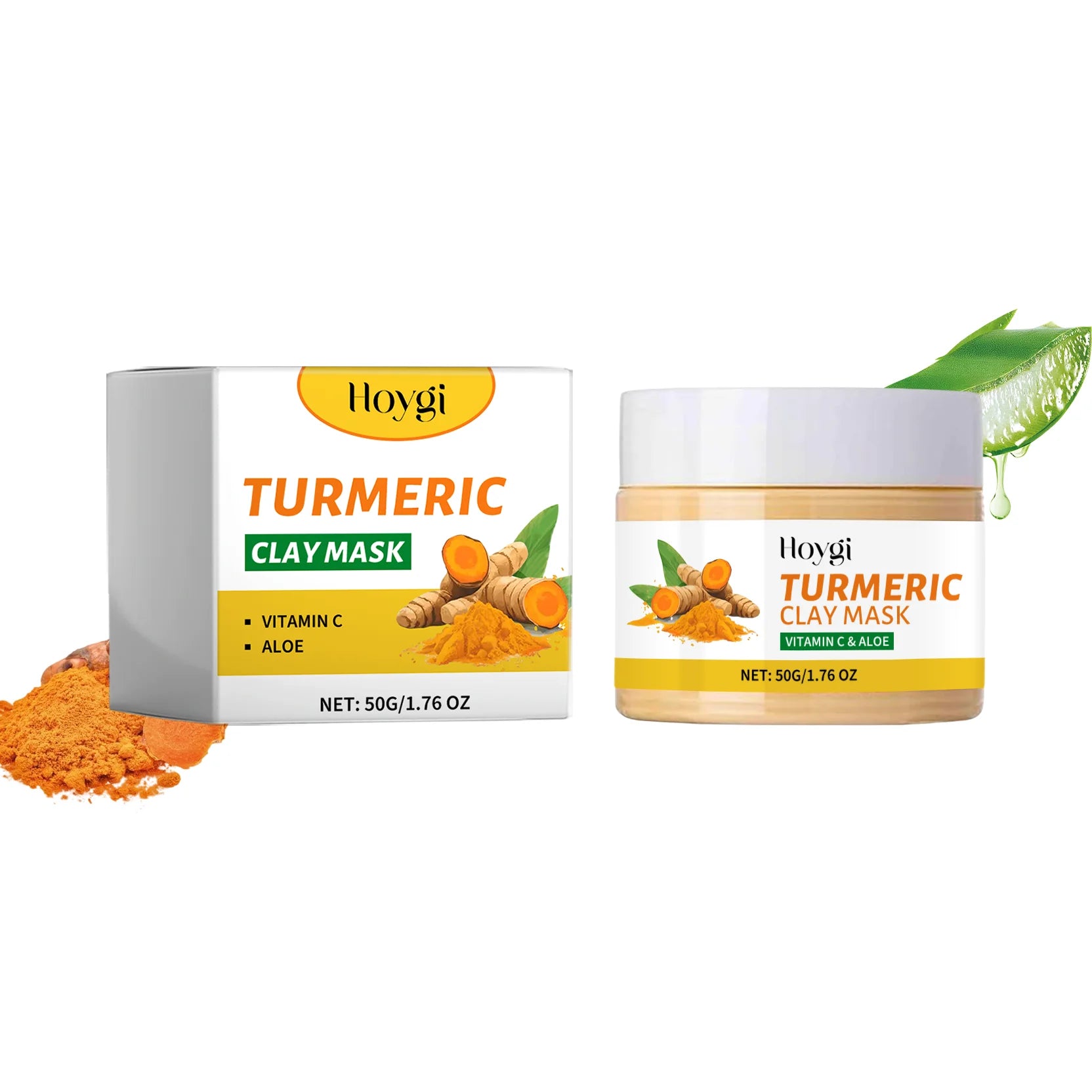 Hoygi Turmeric Facial Clay Mask Refining Pores Deep Cleaning Dull Skin Moisturizing Oil Control Oil Control Exfoliating Mud Mask Oasis Select 50g United States