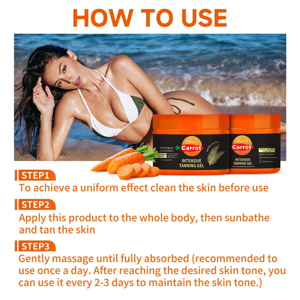 150ml/5.07fl.oz Carrot Gel for face and body, moisturizing, quick drying, quick tanning, long-lasting bronze Oasis Select