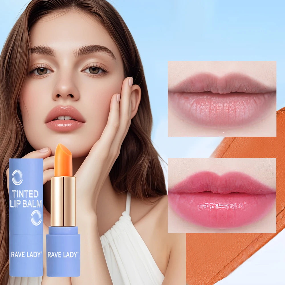 Rave Lady Tinted Lip Balm Long-lasting Moisturizing Color Changing Lipstick Care Repair Dry Temperature Change Makeup Lip Mask Oasis Select