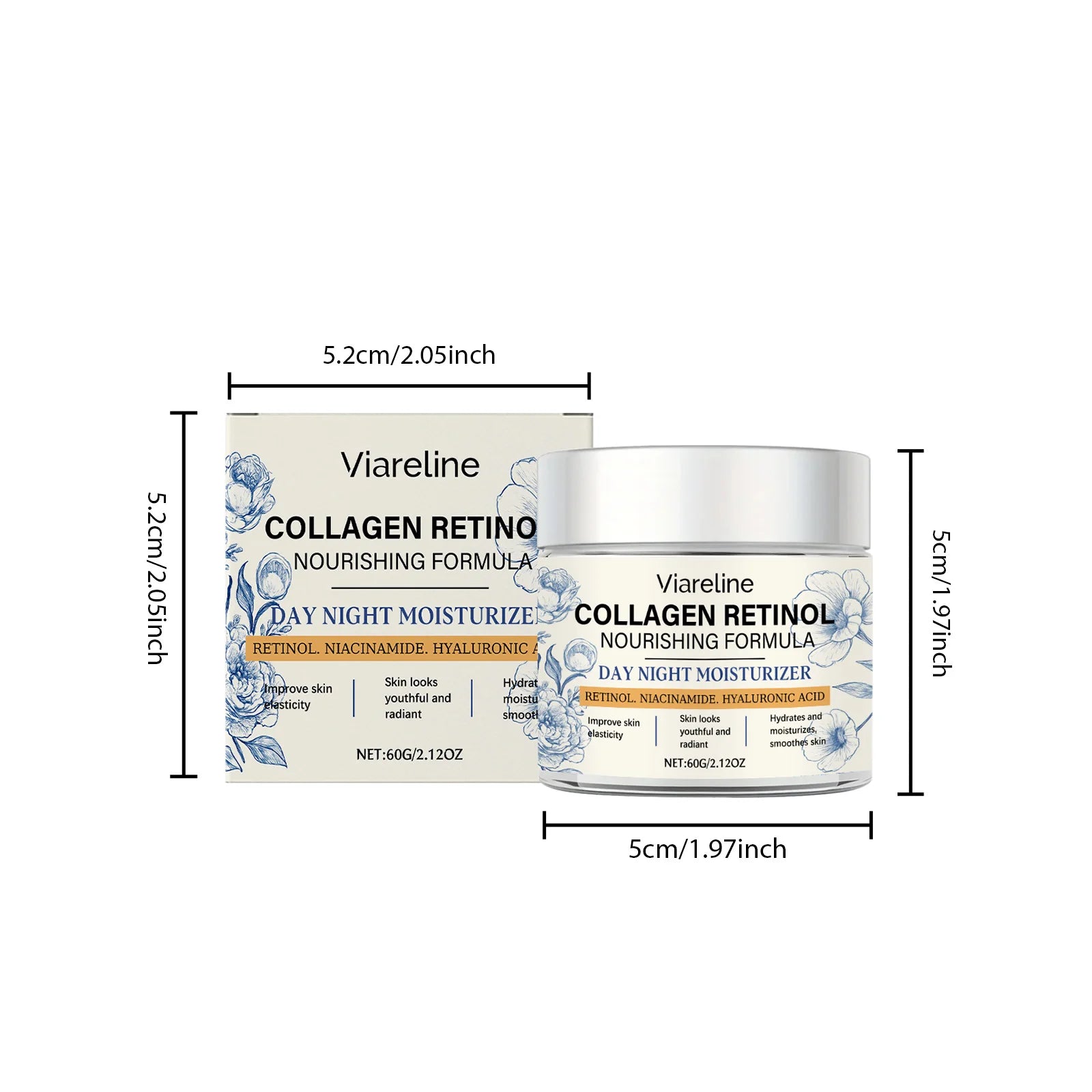 60G Retinol Face Cream Gentle Moisturizing Enhance Skin Elasticity Improve Smoothness Nourishing Anti-aging Glowing Facial Cream Oasis Select