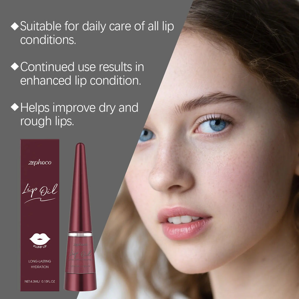 4.3ML Hydrating Lip Oil Daily Nourishing Fade Lip Lines Repair Cracked Enhance Gloss Smoothing Softening Booster Lip Care Oil Oasis Select