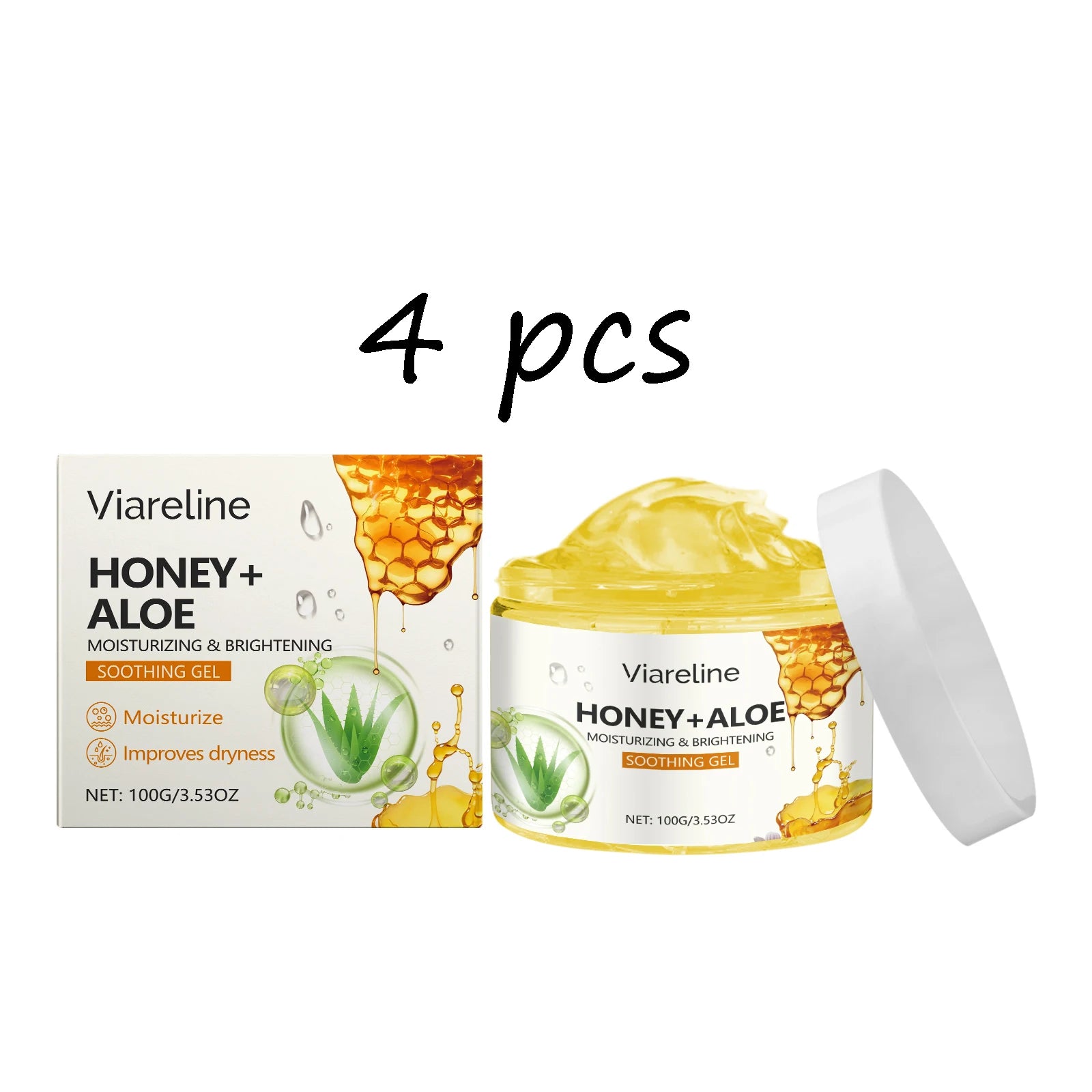 Viareline Honey Aloe Vera Face Gel Repair Sunburn Skin Moisturizing Relief Redness Reduce Dryness Oil Control Soothing Skin Gel Oasis Select buy 2 free 2 United States