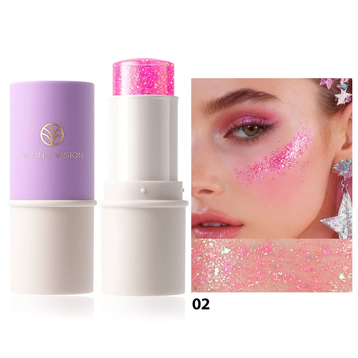 7-Color Face & Body Glitter Stick – Waterproof Festival Makeup