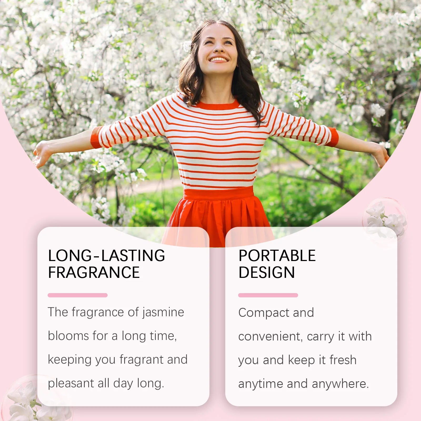 7.5g Floral & Fruity Scent Perfume Balm Natural Fresh Fragrance Lasting Sweet Scent Enhance Charming Improve Confidence Soothing Mood Solid Balm Oasis Select