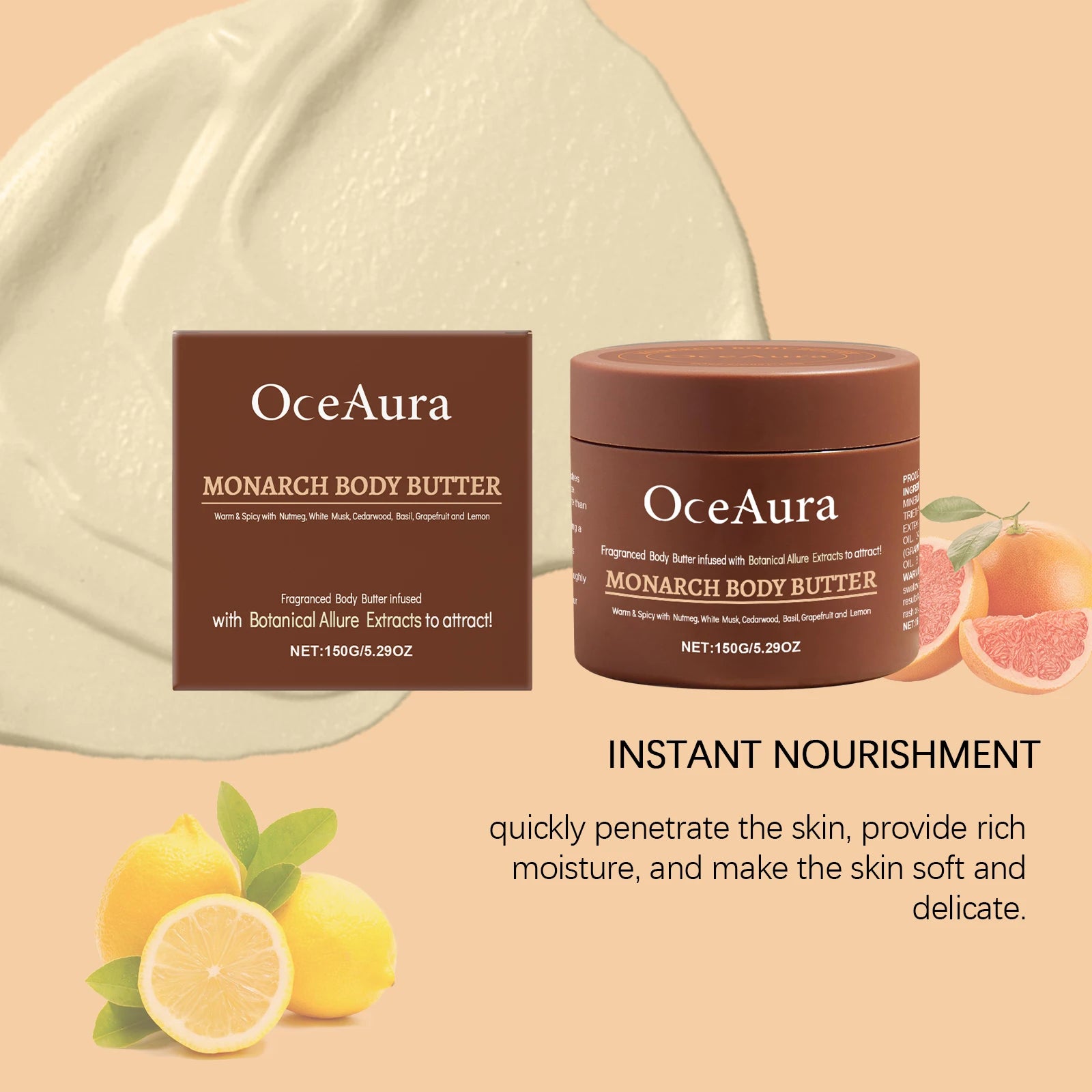150G Men's Body Moisturizing Cream Deep Nourishing Softening Skin Lightweight Non-greasy Smoothing Soften Men's Body Lotion Oasis Select