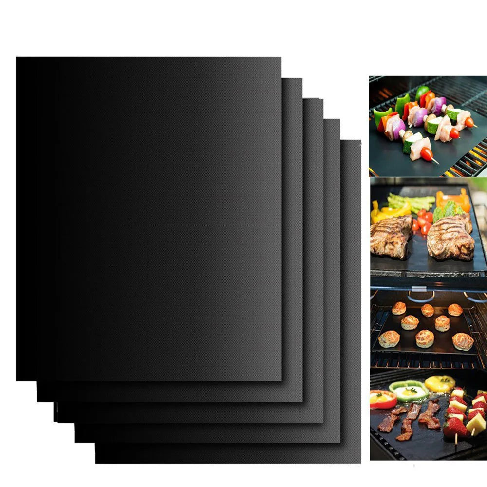 Reusable Nonstick BBQ Grill Mat & Oven Baking Sheet – Set of 8 BBQ Grill Mat Oasis Select 8PCs Gold
