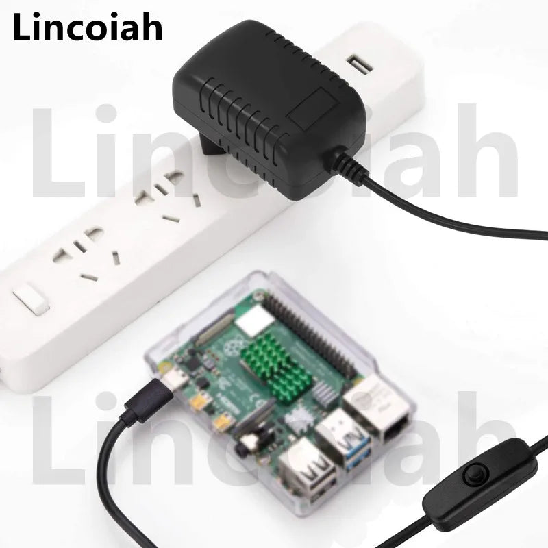AC 100-240V DC 5V 3A Power Supply Switch Button Power Adapter Charger Type-C USB Port 5 V Volt for Raspberry Pi 4 Model B 4B Oasis Select