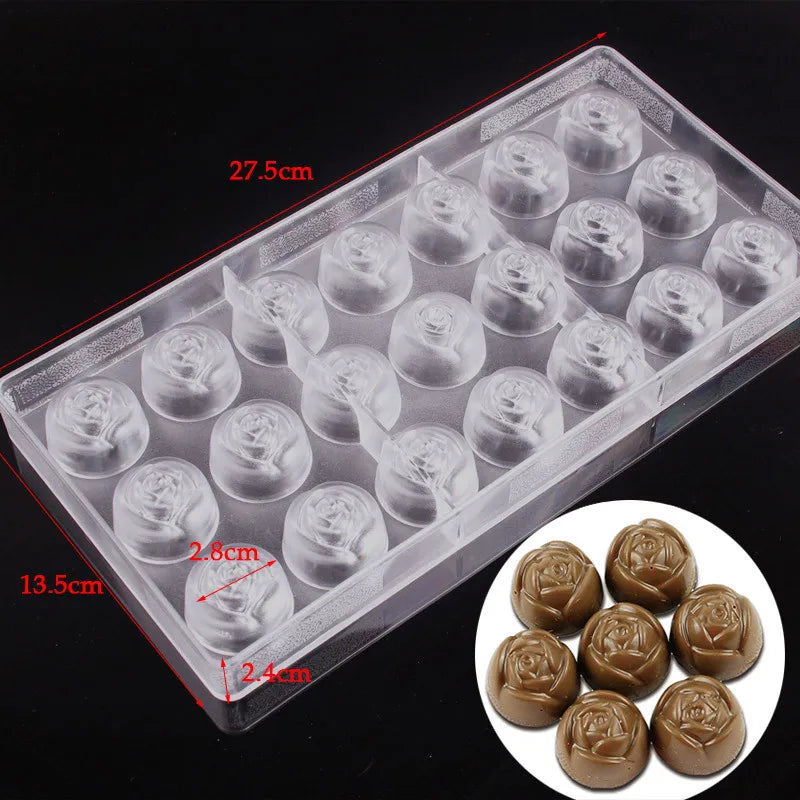 3D Chocolate Bar Molds Polycarbonate Tray for Plastic Moldes Para Solid Chocolate Moulds Form Bakery Baking Mold Pastry Tools Oasis Select flower