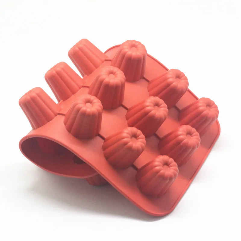 8/18 Cavity Silicone Mold Canneles Bordelais Fluted Cake Mold Muffin Cupcake Baking Tray Dessert Pastry Cake Decorating Tools Oasis Select
