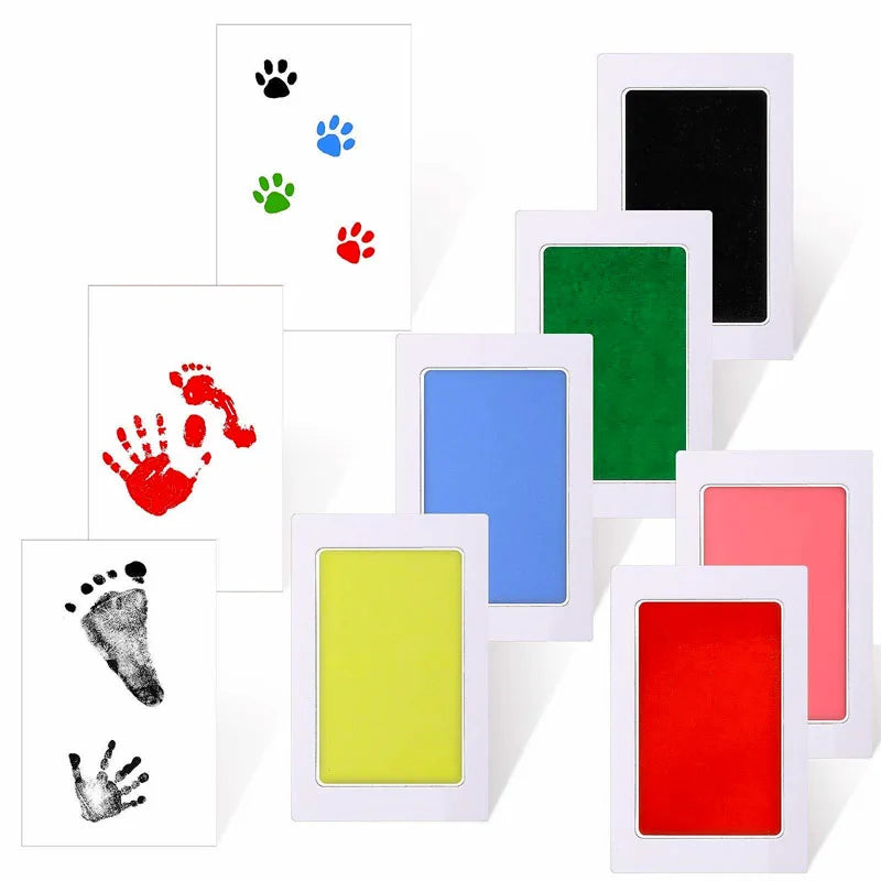 Baby Footprints Handprint Ink Pads No Touch Skin Inkless Ink Pad Kits for 0-6 Months Newborn Pet Cat Dog Paw Print Souvenir Gift Oasis Select