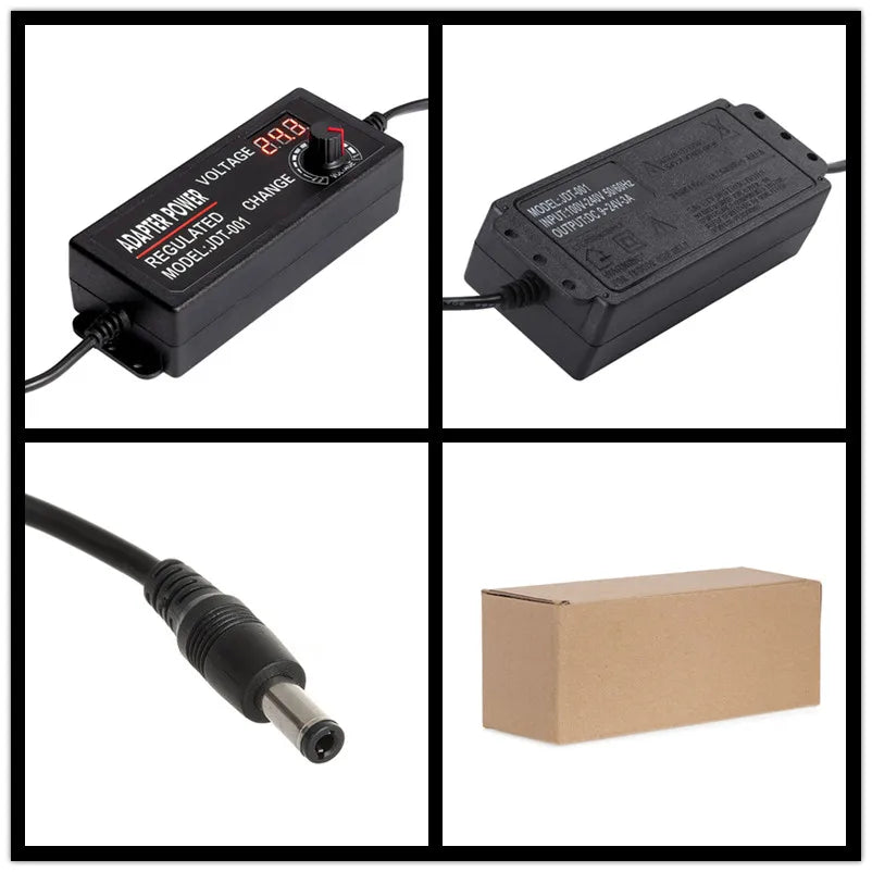 Adjustable 3V 5V 6V 9V 12V 15V 18V 24V 1A 2A 3A 5A Universal AC/DC Adapter Display Screen Voltage Regulated Power Supply Adatpor Oasis Select