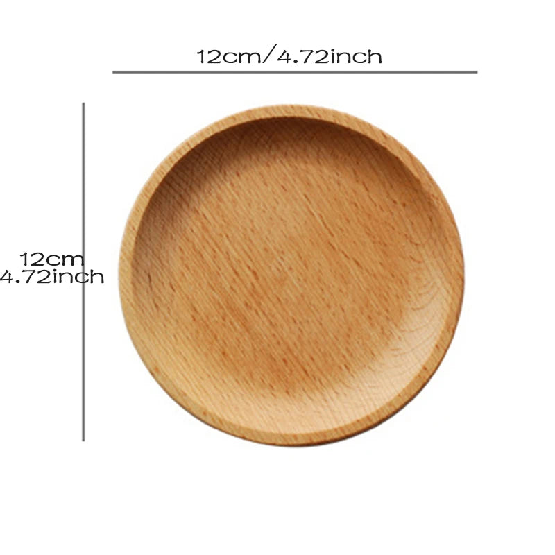 Wood Serving Plate, Wood Square & Round Serving Tray, Fruit Dessert Cake Snack Candy Platter Wooden Bowls Oasis Select Round 12x12cm