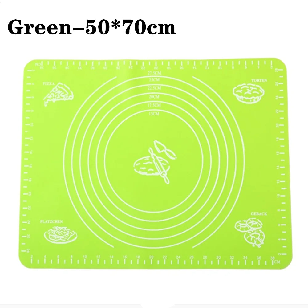 Silicone Baking Mats Pizza Dough Non-Stick Maker Holder Pastry Cooking Utensils Oven Pastry Mat Kitchen Gadgets Cooking Tools Oasis Select Green-50x70cm