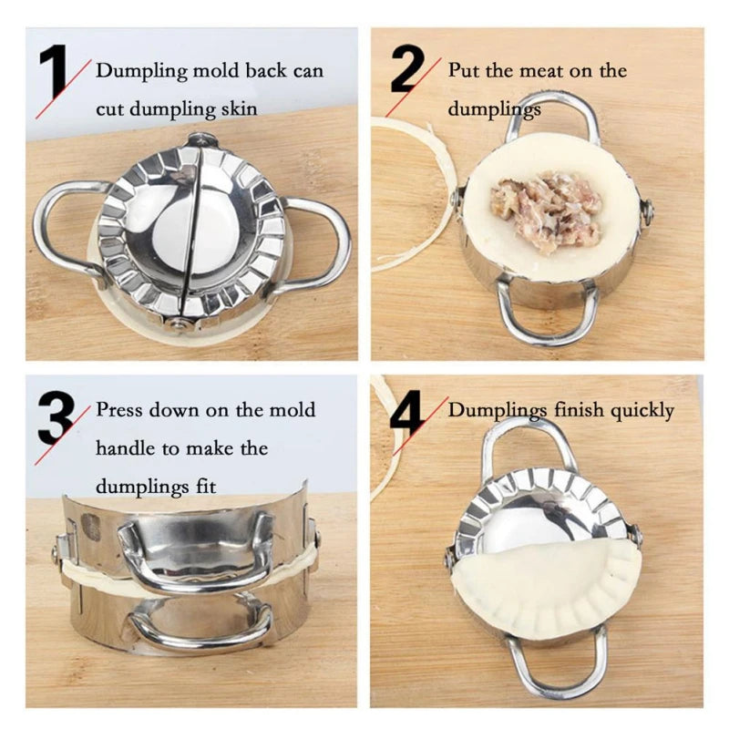 Stainless Steel Dumpling Maker Mould – Dough Cutter & Press Dumpling Mould Press Oasis Select