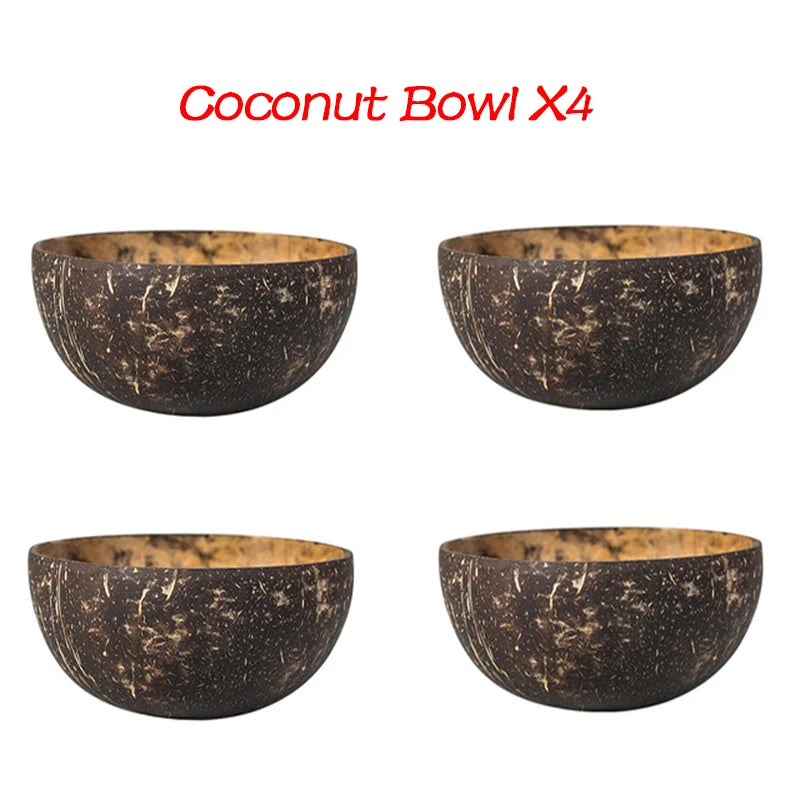 Natural Coconut Shell Bowl – Eco-Friendly Fruit & Salad Bowl Coconut Shell Bowl Oasis Select 4PCS