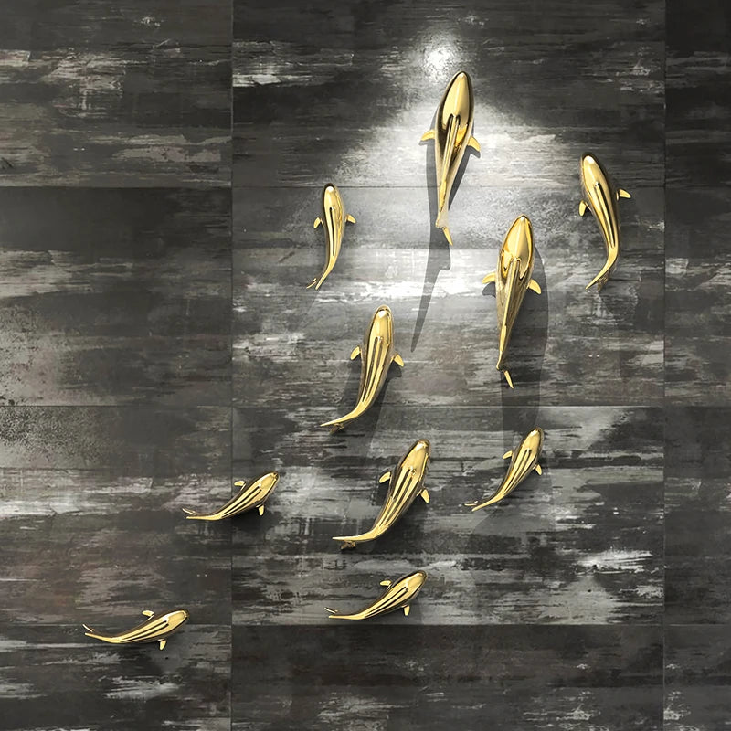 European electroplating fish 3D three-dimensional wall decoration living room dining room background wall decoration room decor Oasis Select