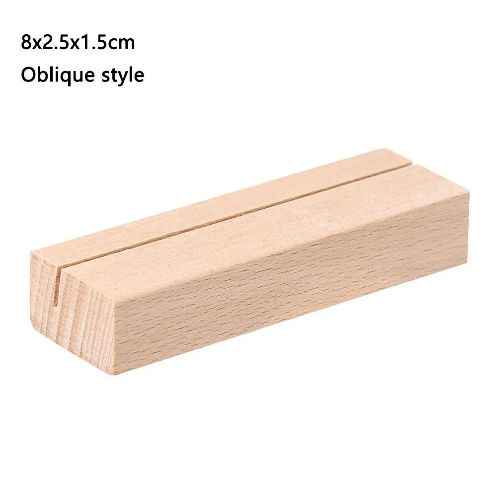 Picture Frame Base Desk Card Natural Wooden Notes Clips Photo Holder Clamps Stand Support Desktop Decor Oasis Select 8x2.5x1.5cm-F