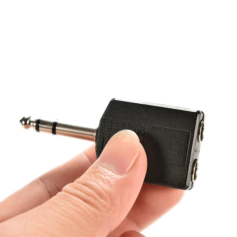 6.35mm 1/4" Y Splitter Male to Dual Female Stereo Audio Adapter